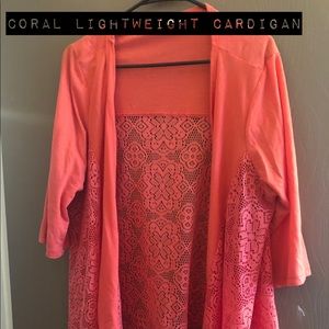 Coral Lightweight Cardigan